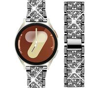 Mosonio Compatibile con Samsung Galaxy Watch 8 Band 44 mm, 20 mm, gioiello in metallo con custodia da 44 mm, da donna, per Galaxy Watch 8 (nero, 44 mm)