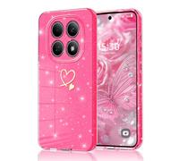 Mosoris Cover per Xiaomi Redmi Note 15 4G/5G Glitter Love Silicone Soft TPU Protective Shockproof Bumper Case Ultra Thin Scratch-Resistant Phone Case per Redmi Note 15 5G/4G, Rose Red