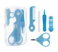 MOSOSA Kit 5 in 1 per la cura delle unghie del bambino con tagliaunghie, forbici, lima per unghie, pinzette e pettine, kit manicure per neonati e bambini (blu)