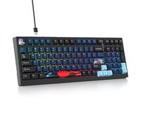 Mosptnspg Tastiera meccanica TKL di gioco cablata di 80% per Win/Mac | Supporto della guarnizione & smorzatore a 5 strati|Hot Swappable|RGB-rivolto a sud|Rollover completo N-chiave|Tasti freccia