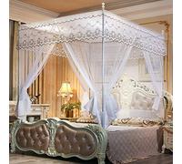 Mosquito net, home textile sitting bed type three door square top double home full bottom anti-fall bed mosquito net, three door 1.8 * 2 meter bed stainless steel bracket,-Three doors_1.5 * 2m bed