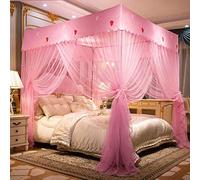 Mosquito net, home textile sitting bed type three door square top double home full bottom anti-fall bed mosquito net, three door 1.8 * 2 meter bed stainless steel bracket,-Floor models_1.8 * 2m bed