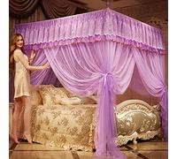 Mosquito nets with three doors to the floor and mosquito nets, yurt mosquito nets 1.2 m / 1.5 m / 1.8 m bed double home jade 1.8 * 2.0 m 32mm bold column-purple_2 * 2.2m 22mm bold column