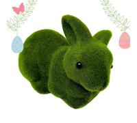 Moss Bunny - Green Easter Rabbit Figurina, Cute Garden Sculpture | Decorative Animal Ornament with Lifelike Design, Large Cartoon Statua Art Accent for Desk Living Room Home Holiday Celebration Decor