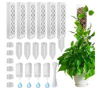 Moss pole 6 Pezzi,Bastone per Piante Rampicanti,Sostegno per Piante,Palo di Sfagno per Monstera,Moss Pole Plastic,4 Spille, 4 Bottiglie a Goccia, 4 Diaframmi di Riproduzione, 100 Fascette