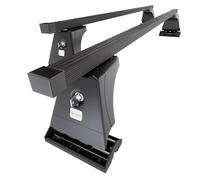 Mossa Barre portatutto in acciaio compatibili con VW Volkswagen Transporter T5 Van (2003-2009) nero - portapacchi auto - portabagagli barre da tetto - con punti di fissaggio di serie
