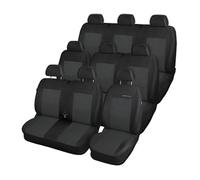 Mossa Coprisedili su Misura compatibili con Volkswagen Transporter T6 Van (2015-2019) per Tre File di sedili - Fodere sedili Auto - Set coprisedili Auto E1