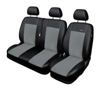 Mossa Coprisedili su Misura compatibili con Volkswagen Transporter T6 Van (2015-2019) per Tre File di sedili - Fodere sedili Auto - Set coprisedili Auto Grigio