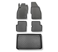 Mossa Set: tappetini in TPE + Tappetino per Bagagliaio compatibili con Opel Corsa D 2006-11.2014 (Hatchback) - Bagagliaio Superiore (soglia di carico Piana) - G