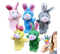 Mossette a dita per bambini, pupazzi dita,Set di giocattoli per Bunny Finger per 5 - Set di pupazzi di giocattoli a mani morbide per genitori della famiglia dei genitori della famiglia