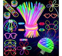 MOSSNDAR Braccialetti Luminosi Fluorescenti,229 Pezzi,Starlight Braccialetti Luminosi,Bastoncini Luminosi Fluorescenti,Gadget Compleanno Bambini,adatto per Matrimoni,Halloween,Fluo Party,Feste al Neon