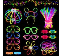 MOSSNDAR Braccialetti Luminosi Fluorescenti 232 Pezzi, Starlight Fluo Party Festa Gadget Compleanno Bambini kit per Fare Braccialetti, Neon Decorazione per Compleanno Matrimonio Capodanno Natale