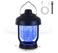 MOSSNDAR Lampada Antizanzare Elettrica, 2-In-1 Continuo Dimming Lampada Antizanzare Elettrico da Campeggio, IPX6 Lmpermeabile USB Ricaricabile Trappola Zanzare Batteria Per Giardino Esterno Interno