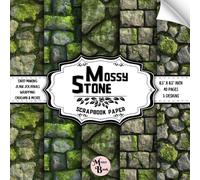 Mossy Stone Scrapbook Paper: Double Sided Sheets | Moss Texture for Decoupage, Origami, Card Making, and Various DIY Craft Projects | 8.5" x 8.5" (21.59 x 21.59 cm)
