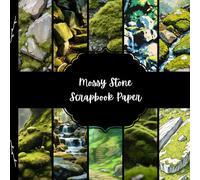 Mossy Stone Scrapbook Paper, Nature Junk Journal Paper, Green Rustic Decorative Paper, DIY Projects, Origami, Collage Sheets, Decoupage Paper, 10 Designs, Double Sided