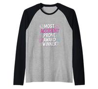 Most Accident Prone Award Winner Umorismo goffo |- Maglia con Maniche Raglan