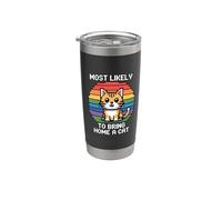Most Likely To Bring Home A Cat Bicchiere termico in acciaio inox doppia parete