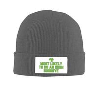 Most Likely To Do An Irish Goodbye Funny St Patrick's Day Beanie Inverno Antivento Berretto A Maglia Leggero Cappello Invernale per Corsa Donna Ciclismo