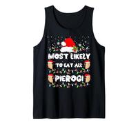 Most Likely To Eat all Pierogi Shirt Polish Christmas Food Canotta