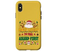 Most Likely To Fall Asleep First Outfit Funny Xmas Pajamas Custodia per iPhone X/XS