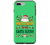 Most Likely to Fix Santa Sleigh Outfit Funny Xmas Pajamas Custodia per iPhone 7 Plus/8 Plus