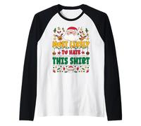 Most Likely To Hate This Shirt Outfit Funny Xmas Pajamas Maglia con Maniche Raglan