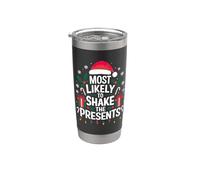 Most Likely To Shake The Presents: camicie natalizie abbinate Bicchiere termico in acciaio inox doppia parete