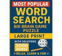 Most Popular Word Search Puzzle Book: Big Brain Game Puzzles in Large Print - 5000 Words of Fun for Adults & Seniors