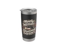 Mostly Introvert Situational Extrovert Timido sociale |- Bicchiere termico in acciaio inox doppia parete