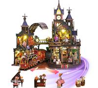 Mostop Kit fai da te per casa delle bambole in miniatura, kit casa delle bambole in legno, kit casa in miniatura con luce LED, idea creativa per la stanza per bambini/adulti, kit fai da te per casa