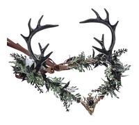 MOSTORY Corona di elfi luminosa, testa di corna nera, matura floreale gotica, tiara della foresta elfo per donne, fiera rinascimentale, cosplay, costume di Halloween, servizio fotografico