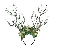 MOSTORY Costume da fata con corna di fiori e corna del bosco, per cosplay, da