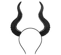 MOSTORY Fascia per capelli con corna da diavolo nere per uomo e donna, cosplay, corna di demone con corna di toro rimovibili, per costume Renfaire