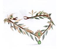 MOSTORY Fascia per capelli fatta a mano con foglie e fiori, elfi della foresta, corona della foresta, per donne e ragazze, principessa, rinascimentale, Halloween, matrimonio, cosplay, accessori per