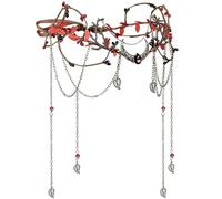 MOSTORY Renaissance - Copricapo da donna, con nappa e luna, per cosplay, carnevale, streghe