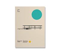 Mostra Bauhaus Farnsworth House Poster Minimal Art Canvas Print Architettura astratta Pittura Immagine murale per camera 30x40cm Senza cornice