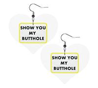 Mostra i miei orecchini in pelle Butthole per le donne Orecchini pendenti con ciondolo a forma di cuore con gancio Regali per ragazza adulta