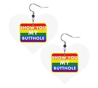 Mostra i miei orecchini in pelle Butthole per le donne Orecchini pendenti con ciondolo a forma di cuore con gancio Regali per ragazza adulta
