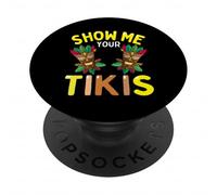 Mostrami i tuoi Tikis Divertente Hawaiian Luau Party Uomini Donne PopSockets PopGrip Adesivo
