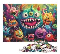 Mostri divertenti Puzzle in Legno Adulto 500 Pezzi Puzzle Per Gioco Familiare Decorazione Interna Unica Gioco Education Regalo Per Amore E Amico Stress Relief Toy 500pcs (52x38cm)