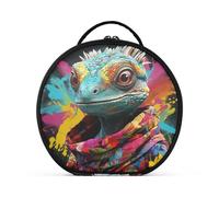 Mostri Drago Colorati Trucco Astuccio da Toilette Borse Rotondo Toeletta Scatola Cosmetica Borsa Creativo con Divisori Regolabili per Donna