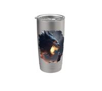 Mostri fantasy con guerrieri cavalieri medievali Bicchiere termico in acciaio inox doppia parete