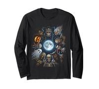Mostri Horror Classici Halloween Luna Piena Maglia a Manica