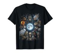 Mostri Horror Classici Halloween Luna Piena Maglietta