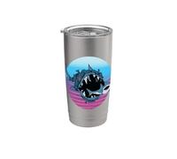 Mostri Squali Marini Predatori Marini Oceani Bestie Profonde Bicchiere termico in acciaio inox doppia parete