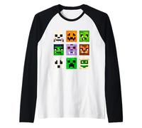 Mostri, Testa Quadrata, Halloween, Fantasma, Zombi, Zucca Maglia con Maniche Raglan