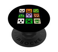 Mostri, testa quadrata, Halloween, fantasma, zombi, zucca PopSockets PopGrip Adesivo