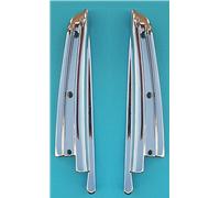 Mostrina cromata dx e sx sopra al fissaggio telaio capote Fiat 850 spider