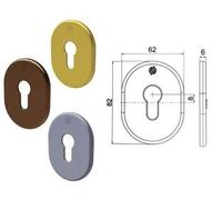 MOSTRINA INTERNA/ESTERNA CILINDRO EUROPEO SERIE T- - mm.62X82X6 ottone cromo ...