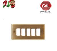 MOSTRINA MASCHERINA IN LEGNO E OTTONE COMPATIBILE VIMAR 8000 CAL